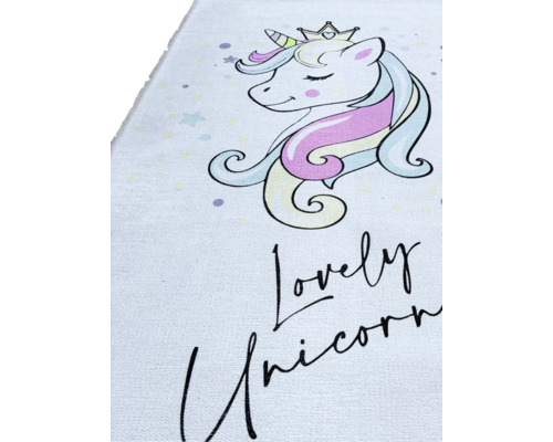 Covoraș de baie cu motiv de unicorn și inscripția Lovely Unicorn