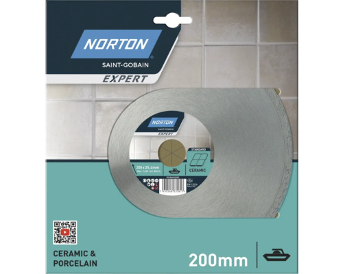 Disc de tăiere Norton Expert, diametru 200 mm, pentru ceramică și porțelan