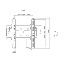 Desen tehnic al unui suport TV cu dimensiuni