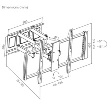 Dimensiunile unui suport TV de perete în milimetri.