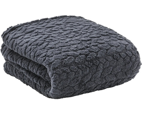 Pătură moale gri pliată cu model