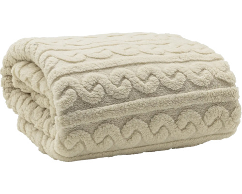 Pătură moale împăturită cu model împletit