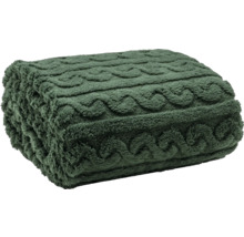 Pătură verde pliată cu model împletit