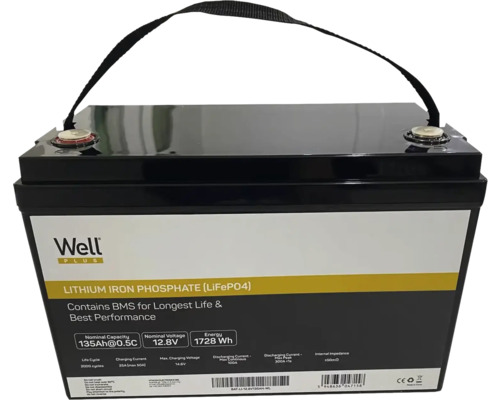Baterie litiu fosfat de fier Well Plus cu mâner de transport