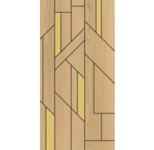 Ușă din lemn cu model geometric