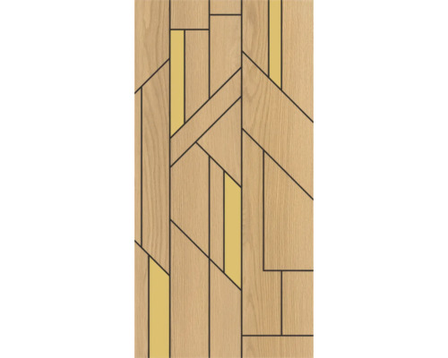 Ușă din lemn cu model geometric