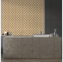 Chiuvetă de bucătărie cu faianță decorativă în stil arab pe perete