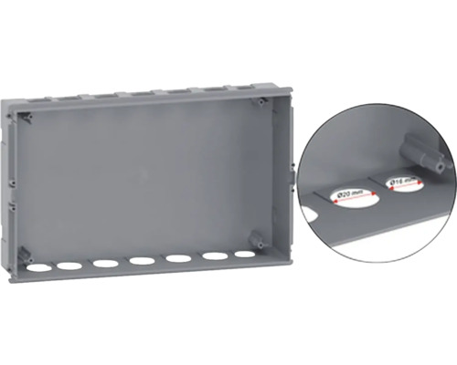 Carcasă goală cu orificii de perforare metrice pentru instalații electrice