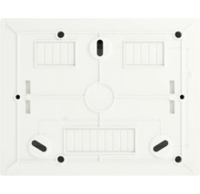 Partea din spate a unei cutii de joncțiune pentru instalații electrice cu găuri de fixare