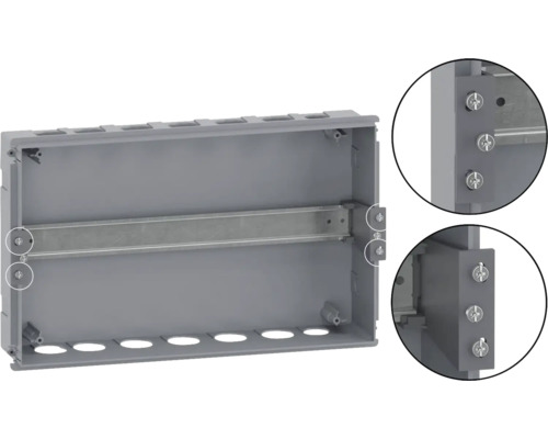 Carcasă goală cu șină metalică pentru instalație electrică