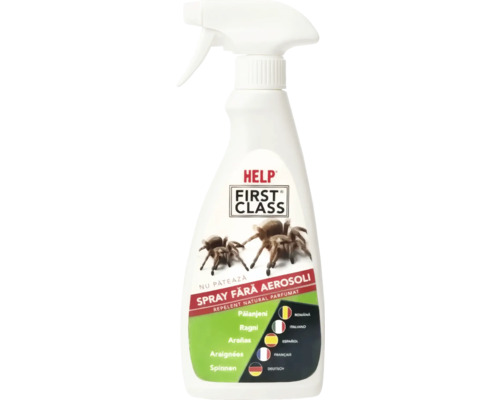 Spray anti-păianjeni într-o sticlă cu pulverizator albă
