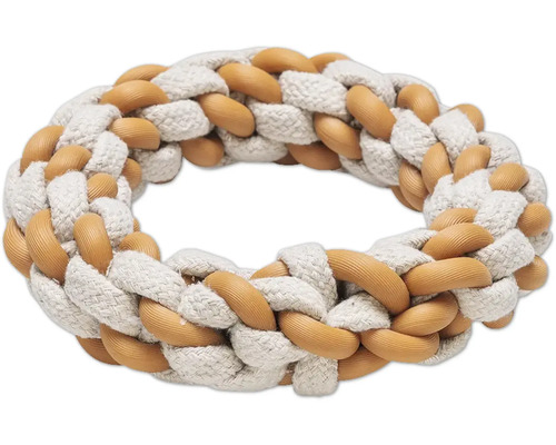 Inel jucărie pentru câini din sfoară și plastic