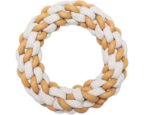 Inel împletit pentru jucărie de câine din sfoară și lemn