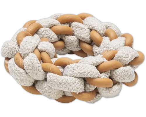 Inel împletit pentru jucării de câini din funie și cauciuc