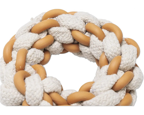 Inel de jucărie pentru câini din sfoară de bumbac și plastic