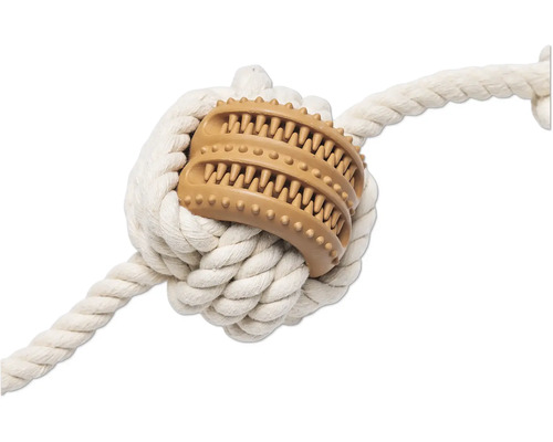 Jucărie pentru câini din funie cu element de curățare a dinților