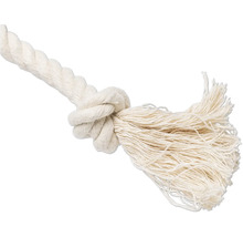 Frânghie albă cu nod și capătul destrămat