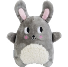 Iepure de pluș gri cu accente roz