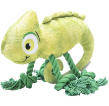 Jucărie de pluș chameleon pentru câini cu picioare din frânghie
