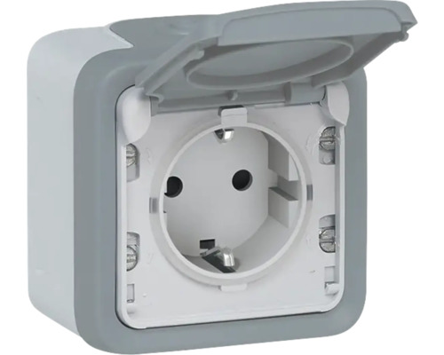 Priză cu contact de protecție cu capac deschis