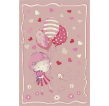 Covor cu motiv de fată, balon și inimă