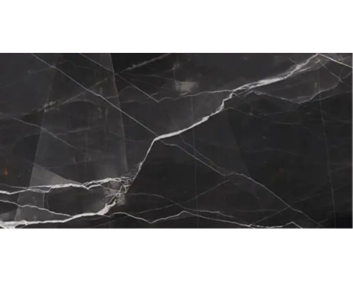 Gresie interior porțelanată rectificată Calacatta Black 60x120 cm Placă decorativă cu aspect de marmură și granulație albă