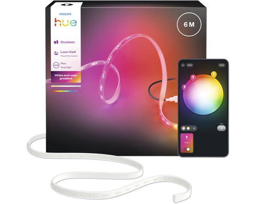 Bandă luminoasă de exterior Philips Hue 6 metri cu aplicație pentru smartphone