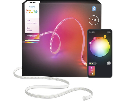 Bandă luminoasă LED Philips Hue Flux set de bază 5 metri cu aplicație pentru smartphone