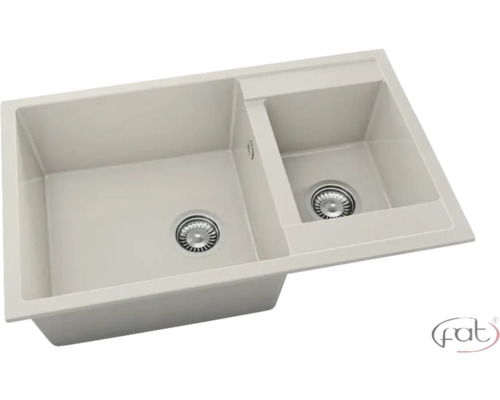 Chiuvetă cu două cuve și scurgere