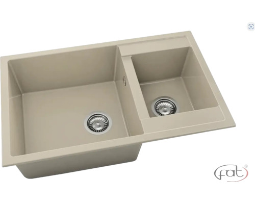 Chiuvetă bucătărie marmură compozit 2 cuve FAT Avangard 234 49x90 cm fără picurător Capucin Granit reversibilă Chiuvetă cu două cuve