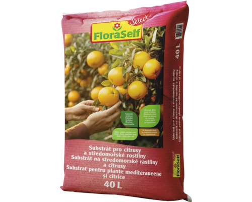 FloraSelf Substrat pentru citrice și plante mediteraneene, 40 litri