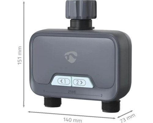 Controler de irigare pentru irigarea grădinii cu dimensiunile 151 x 140 x 73 milimetri