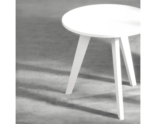 Măsuță laterală rotundă albă cu trei picioare