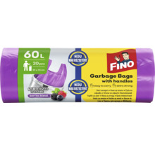 Saci de gunoi cu mânere, 60 litri, 20 bucăți