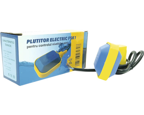 Întrerupător electric cu flotor, cu cablu și ambalaj.