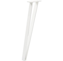 Picior de masă alb din metal