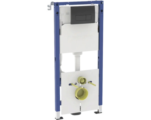 Rezervor WC încastrat Geberit Duofix cu cadru de instalare, pentru pereți ușori, 50x112 cm, incl. clapetă de acționare Delta 50 negru Cadru de montaj pentru WC suspendat cu clapetă de acționare