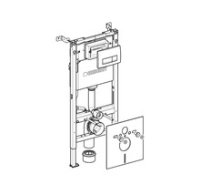 Sistem de instalații Geberit pentru WC suspendat cu placă de acționare și material de fixare