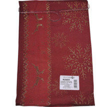 Runner de masă din material amestecat cu motiv fulg de nea, 42 x 180 centimetri