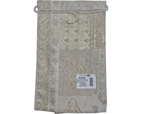Runner de masă din material mixt cu model, 42 x 180 cm