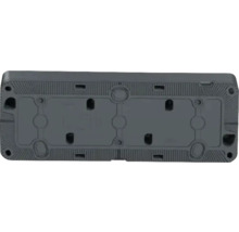 Partea inferioară a unui dispozitiv electronic cu decupaje și puncte de fixare.