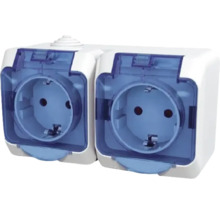 Priza dublă de exterior cu capac rabatabil