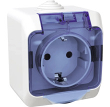 Priză pentru încăperi umede cu capac rabatabil