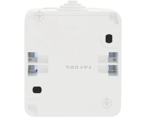 Partea inferioară a unei cutii de instalație electrică albe