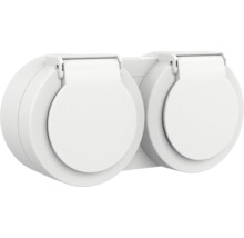 Priza dublă de exterior cu capac rabatabil