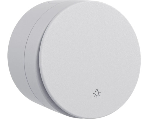 Buton cu revenire Ovivo xOne Big Button IP54 gri, montaj aplicat Detector de fum rotund pentru detectarea fumului