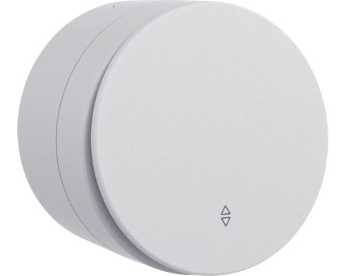 Întrerupător cap scară Ovivo xOne Big Button IP54 gri, montaj aplicat Întrerupător de perete rotund cu simbol săgeată