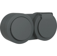 Priză dublă de exterior cu capac rabatabil