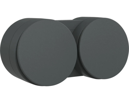 Întrerupător dublu modular Ovivo xOne Big Button IP54 antracit, montaj aplicat Corp de iluminat de perete rotund gri
