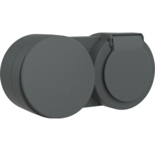 Priza dublă etanșă cu capac rabatabil